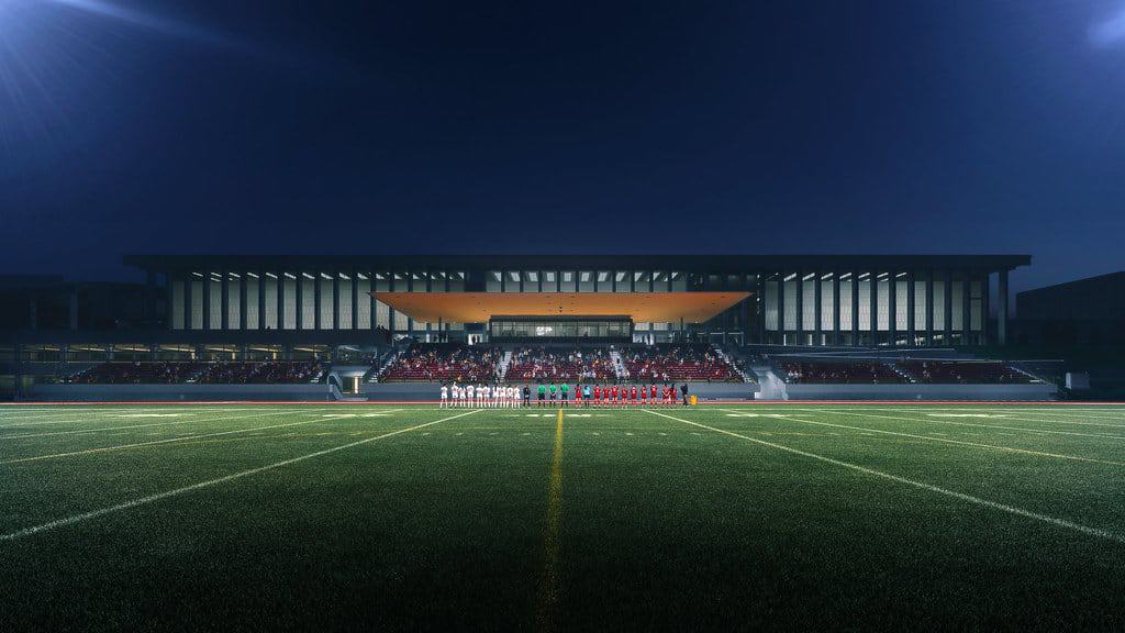 A rendering of the proposed outdoor stadium at Simon Fraser University
