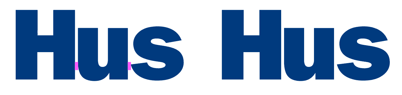 hus letters equal space