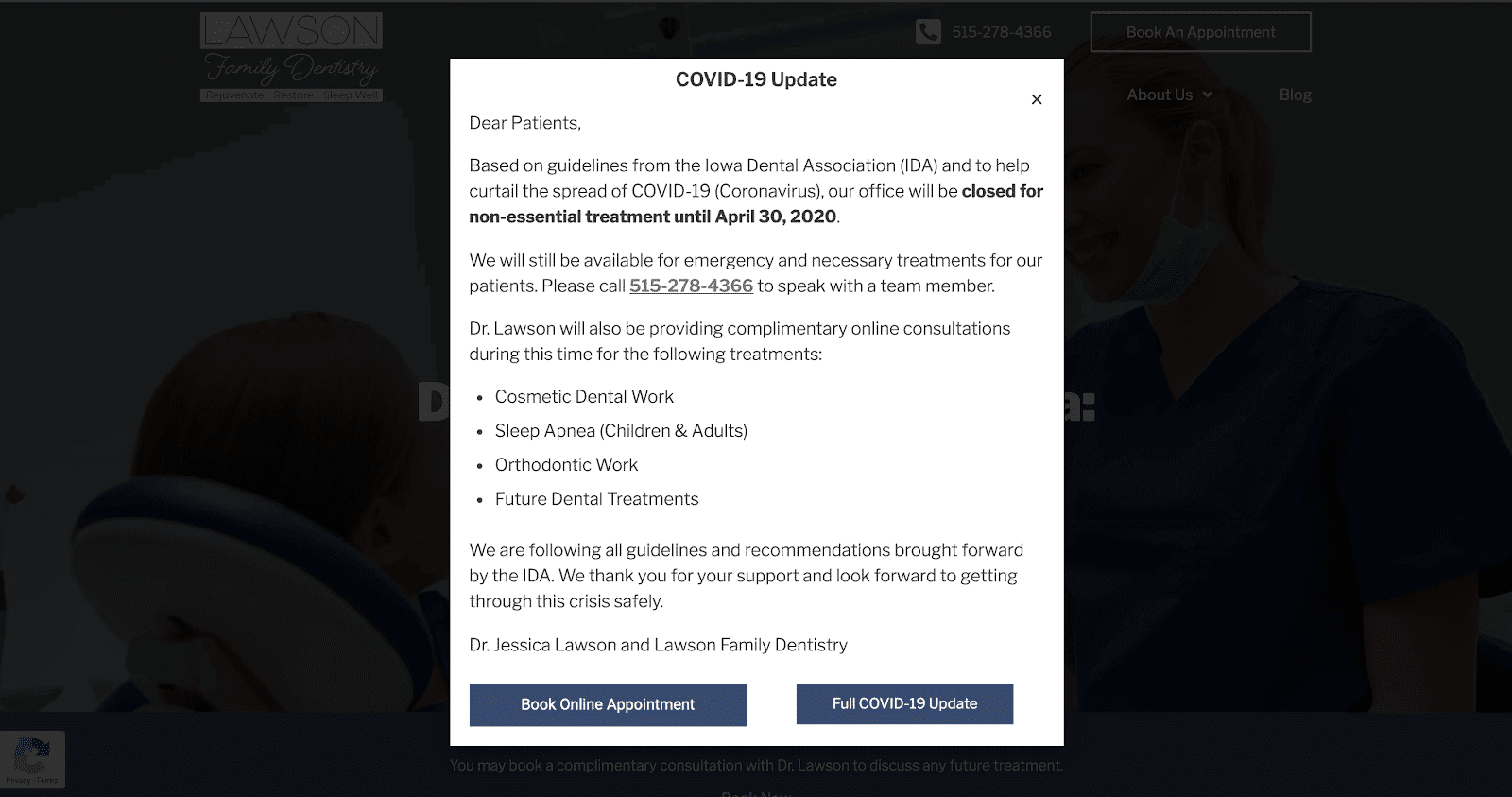 lawson dentistry covid pop up