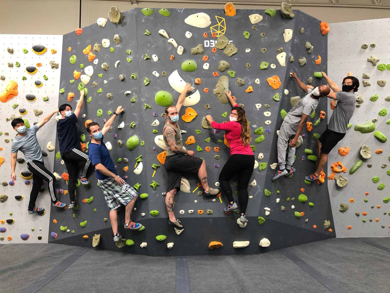 ElementIQ Team at The Hive Doing Rock Climbing